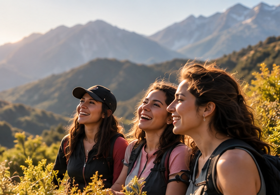 Mujeres recorriendo la montaña